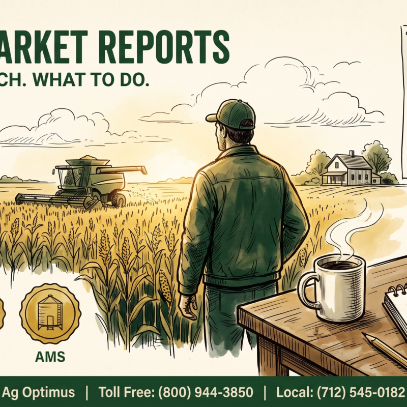 Grain market reports: routine table showing what to watch and what to do for marketing margins