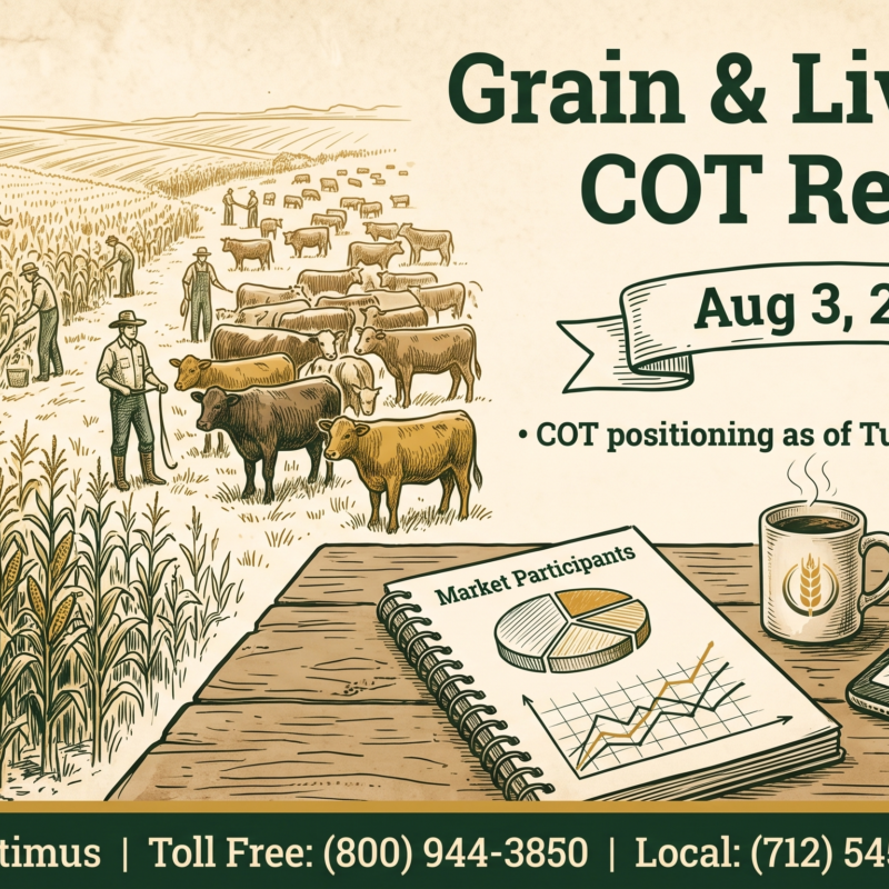 Grain and livestock COT report: managed money positioning for the week of July 28, 2026