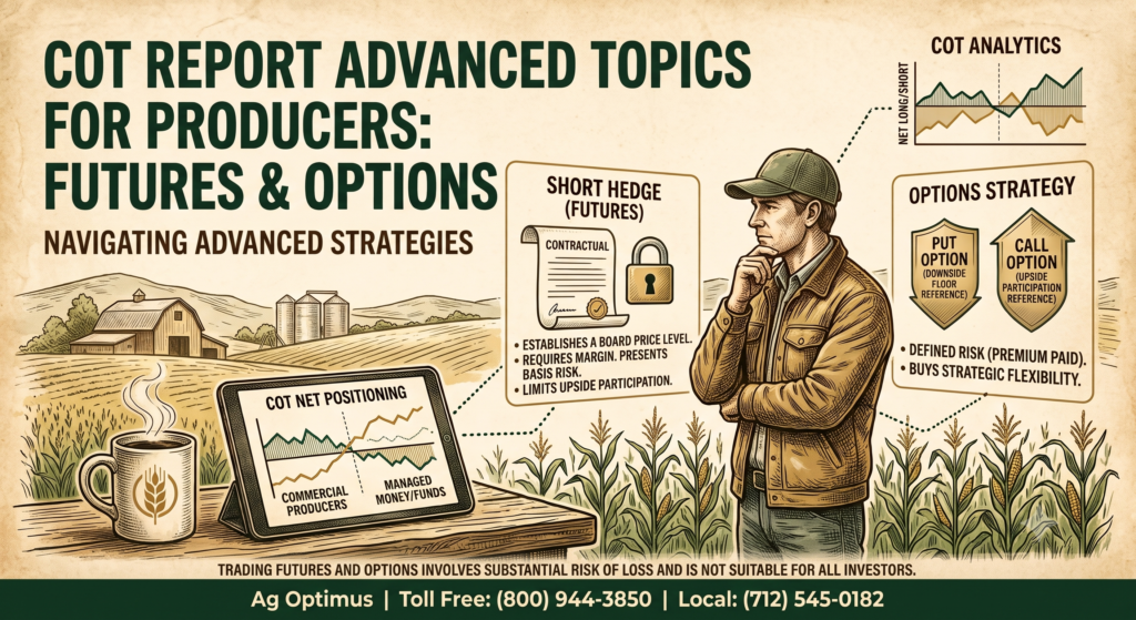 COT report futures and options: matrix showing which of the four agriculture downloads to use
