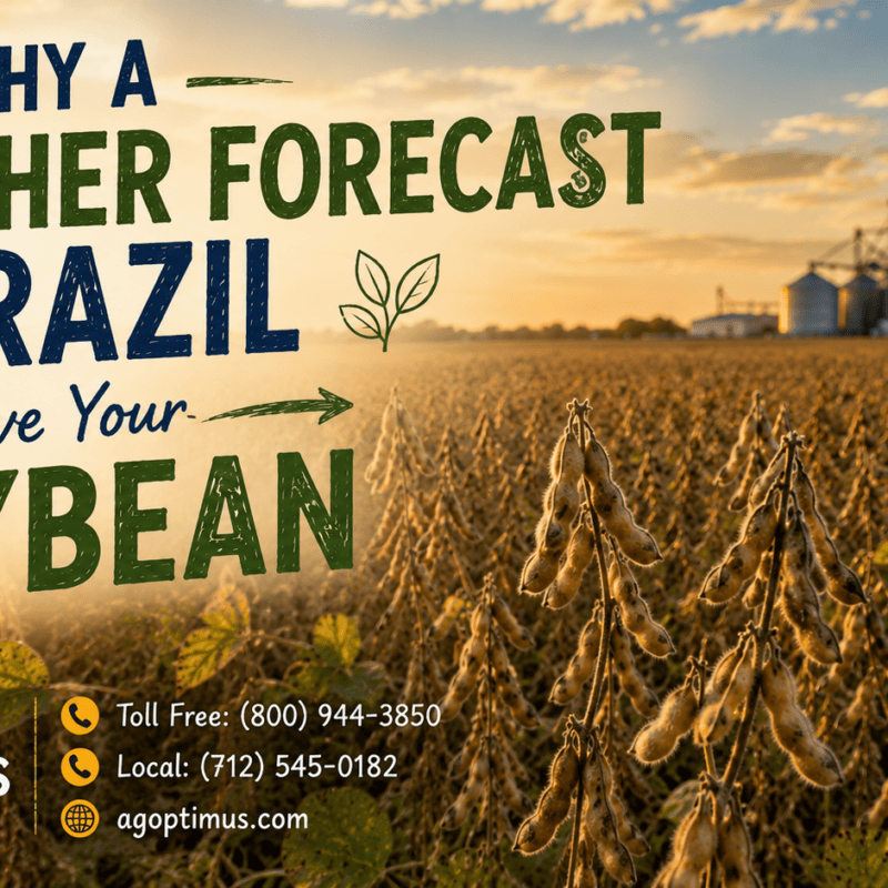 Soybean field at harvest illustrating how Brazil weather and export competition affect US soybean basis and cash bids